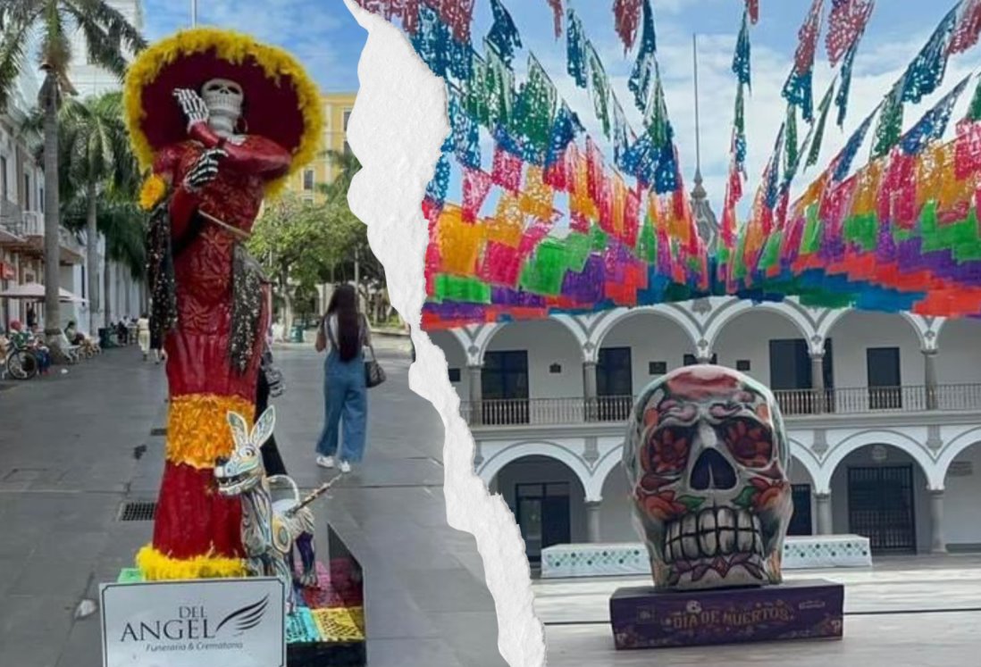 Realizarán murales de calaveras gigantes en el Zócalo de Veracruz por Día de Muertos