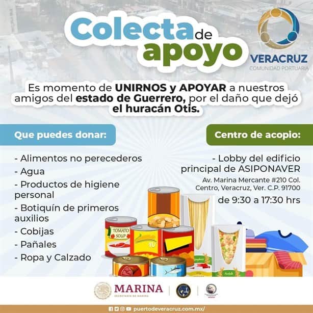 Asipona Veracruz instala centro de acopio para apoyar a afectados por huracán Otis | VIDEO