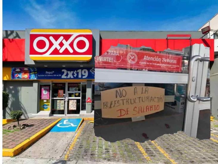 Cierran tiendas Oxxo en Coatzacoalcos; inician huelga ante reestructuración salarial