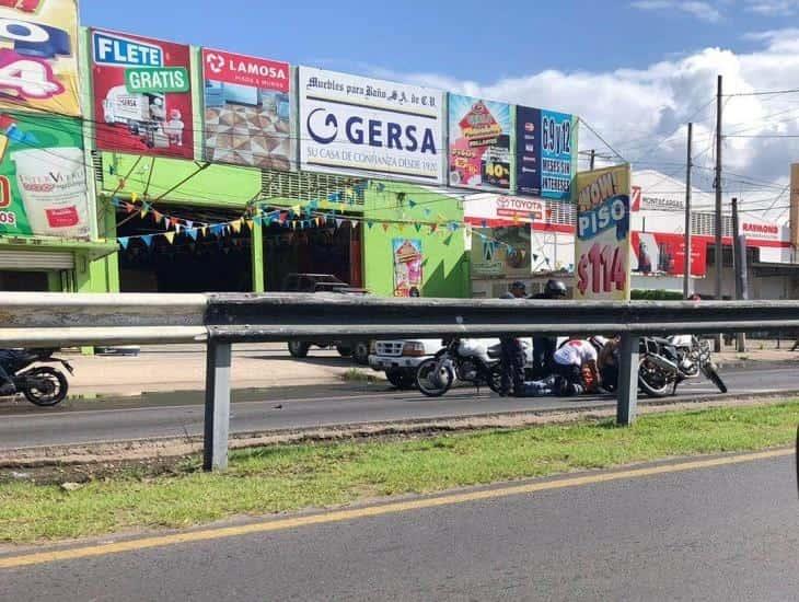Hombre de Veracruz en estado de ebriedad es impactado por motocicleta