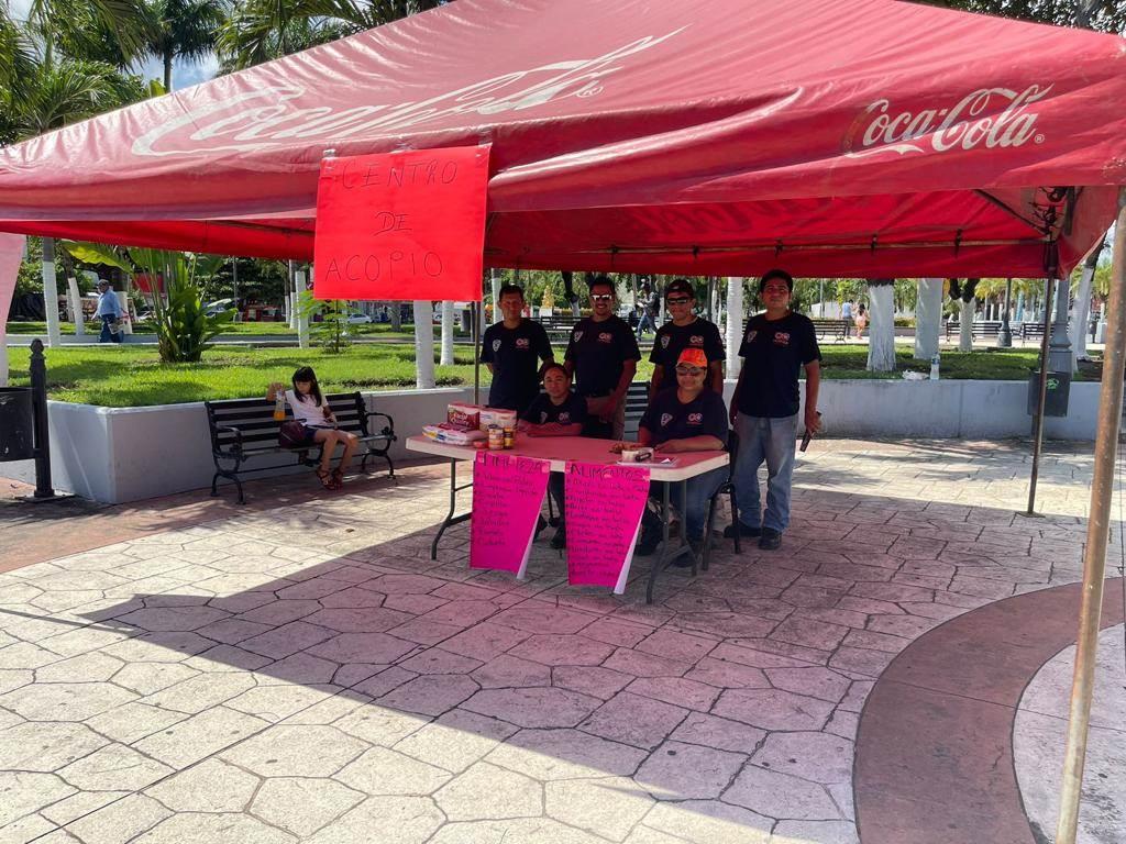 Instalan Bomberos de La Antigua centro de acopio para apoyar a Guerrero