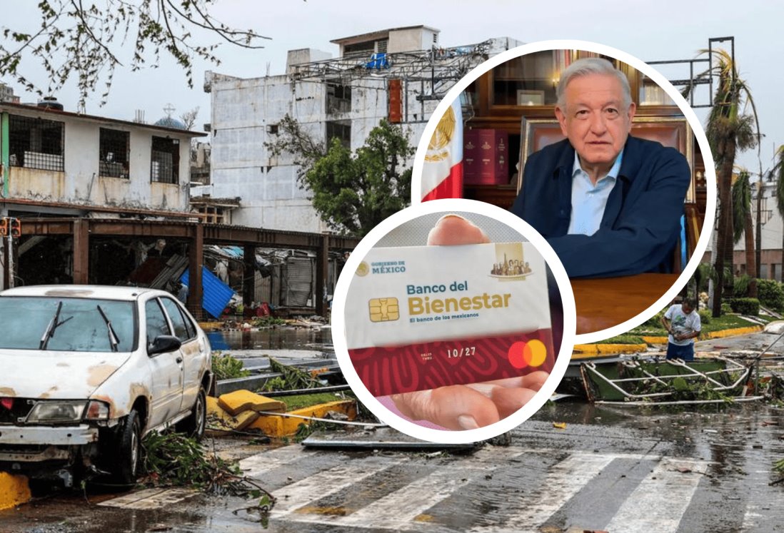 Adelantarán pensiones y becas a damnificados en Acapulco por huracán Otis, asegura AMLO