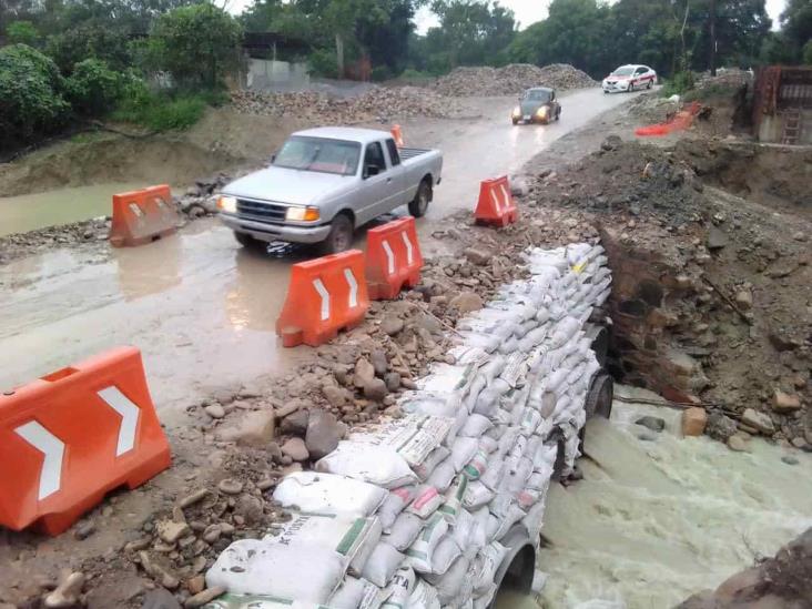 Paso provisional en Santa Cruz, Misantla, se salva de estragos de FF 8