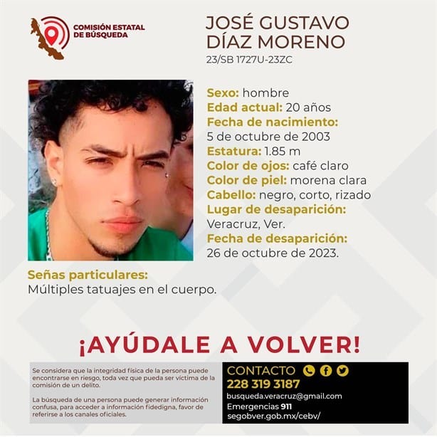 Desaparece joven de 20 años en la ciudad de Veracruz