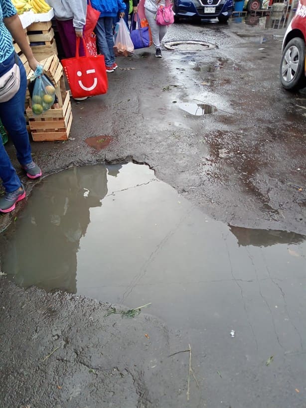 Mercados de Veracruz están inundados de aguas negras