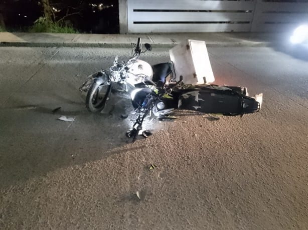 Ebrio motociclista provoca accidente grave en Camino Antiguo al Sumidero, en Xalapa