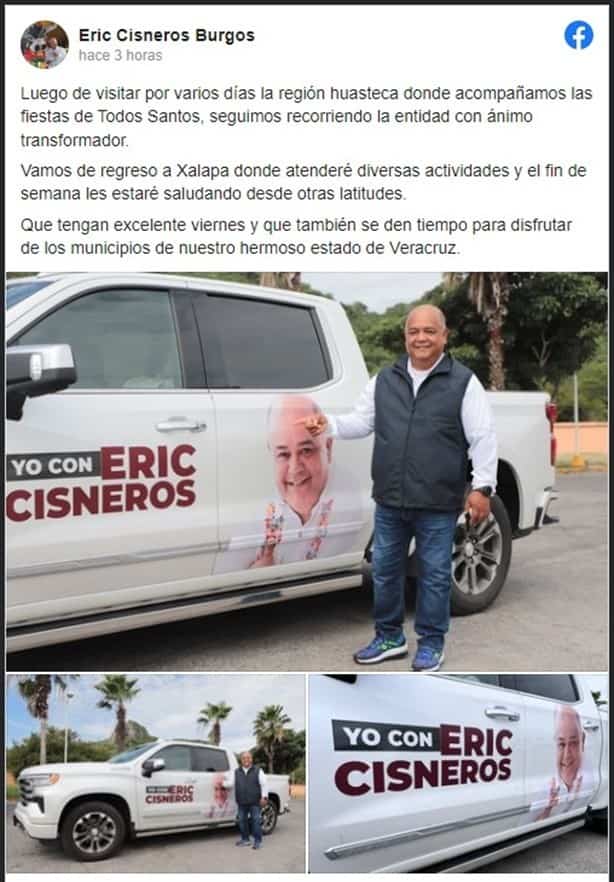 Eric Cisneros recorre Veracruz en camioneta de un millón y medio de pesos; ¿y la austeridad?