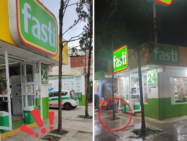 Denuncian derribo de pinos por tienda de autoservicio Fasti, en Xalapa