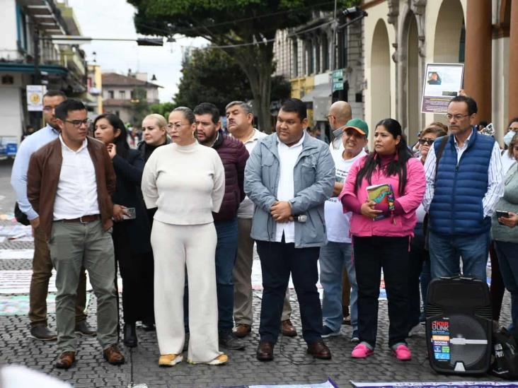 CEDH da acompañamiento a colectivos en protesta en centro de Xalapa