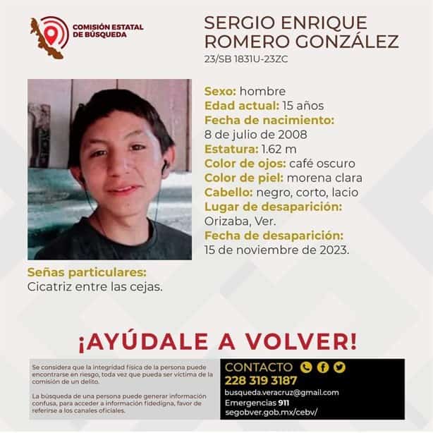 Enrique, de 15 años, desapareció en Orizaba; ¿lo has visto?
