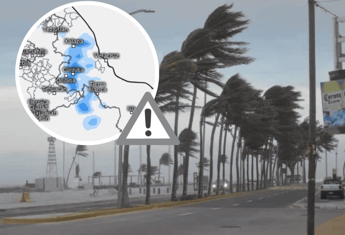 Emiten Alerta Gris por evento de Norte intenso en Veracruz; tendrá rachas de 110 km/h