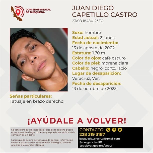 Juan Diego Capetillo tiene más de un mes de desaparecido en Veracruz