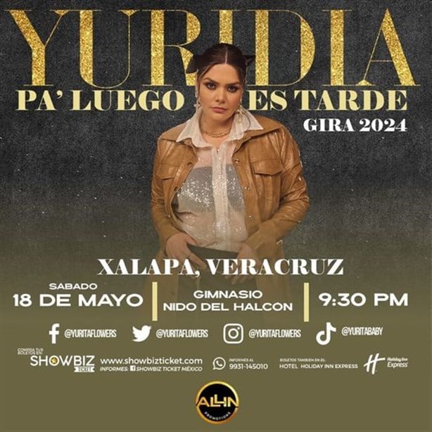 Yuridia en Xalapa: fecha, boletos y todo lo que necesitas saber