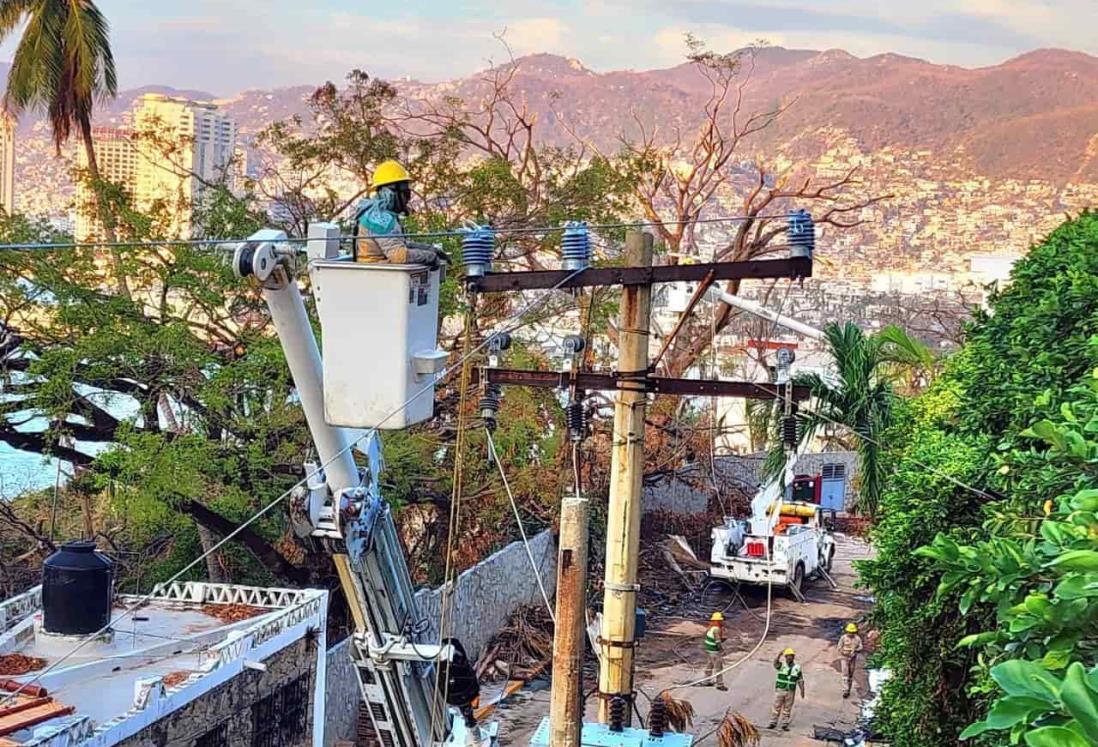 CFE restableció al 100% el servicio eléctrico en Guerrero
