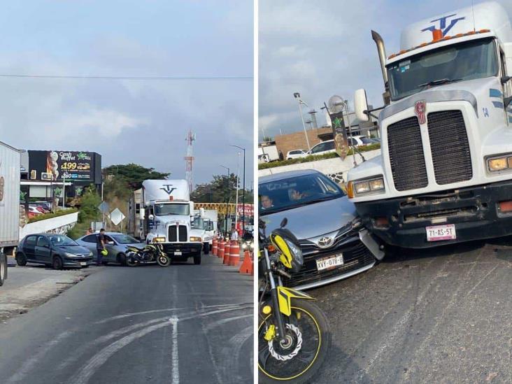 Caos vial en Las Trancas por choque en zona de obras