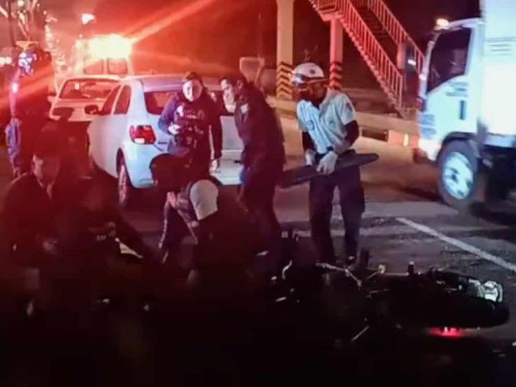 Se accidentan motociclistas en Xalapa, cerca de Las Ánimas