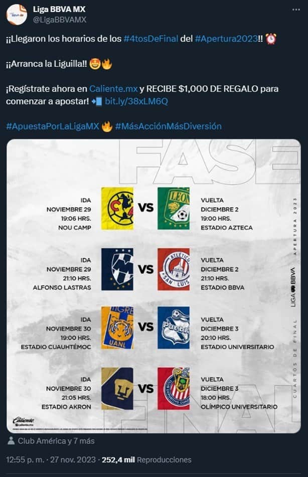 ¿Dónde ver la Liguilla de la Liga MX? Fechas y horarios de los partidos