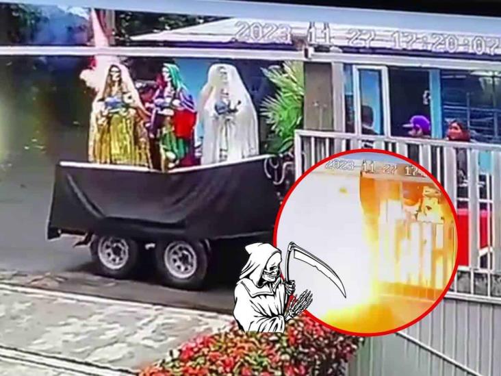 Explosión en Catemaco durante procesión de la Santa Muerte (+Video)