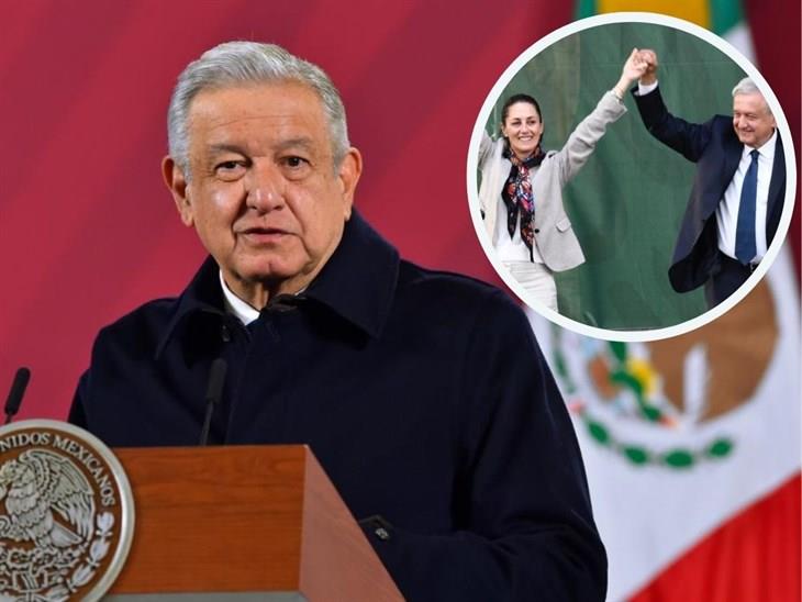 AMLO se reúne con Claudia Sheinbaum en Palacio Nacional: “Hablamos de nuestra situación familiar”