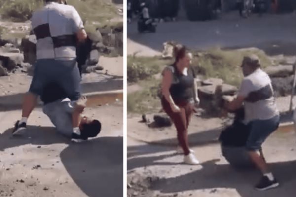 Captan a chofer de urbano y conductor de camioneta peleando en Veracruz | VIDEO
