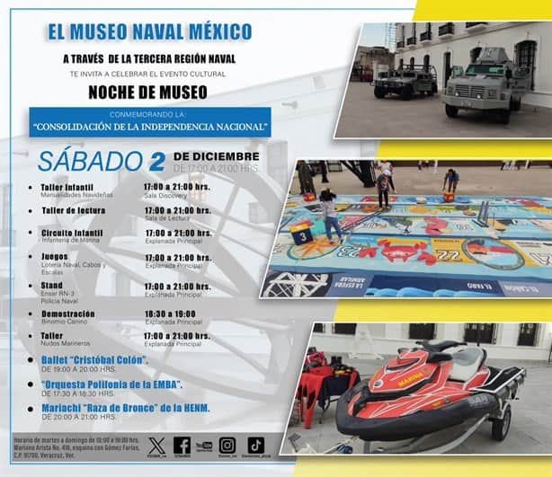 Invita Secretaría de Marina a su programa cultural Noche de Museo, en Veracruz