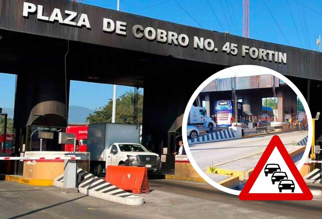 Filas de hasta 12 km provoca demolición de caseta de Fortín, en Veracruz
