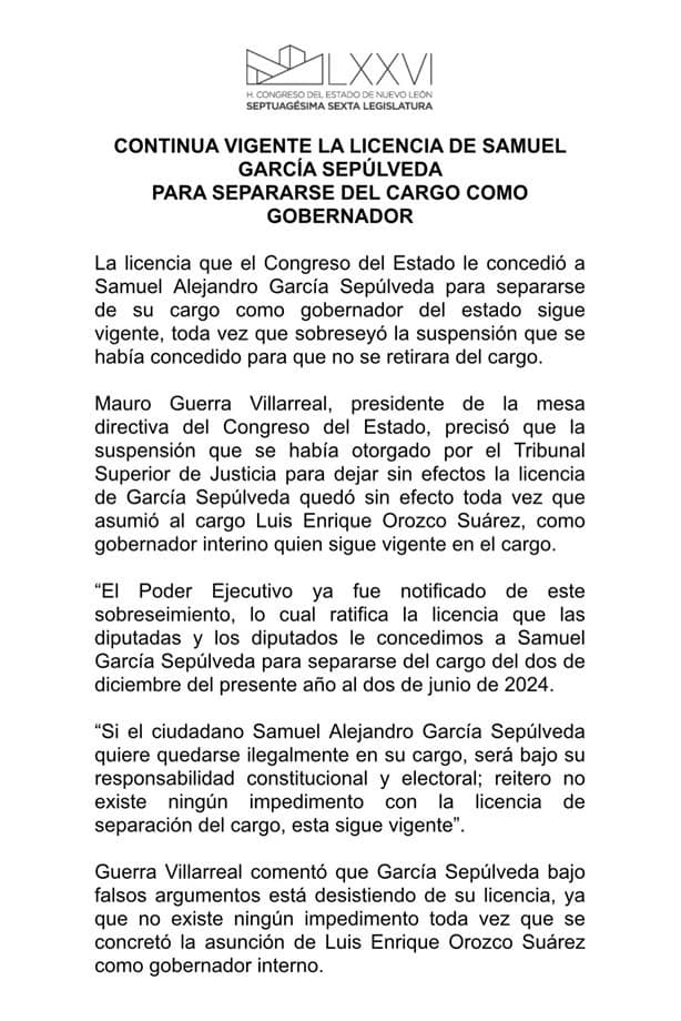 Renuncia Samuel García a proceso electoral 2024, adiós al sueño presidencial