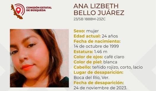 Ana Lizbeth Bello, también boqueña, desapareció el 24 de noviembre