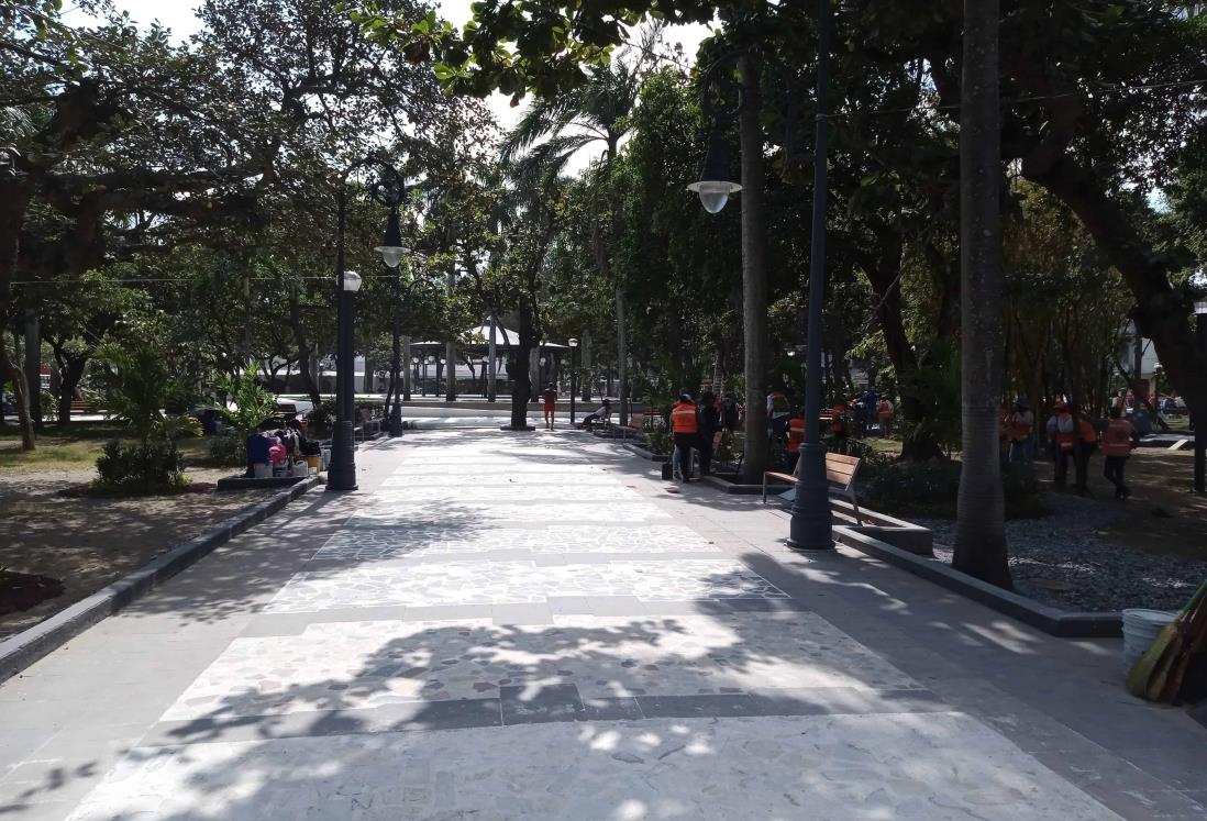 Así va la rehabilitación del Parque Zamora en Veracruz