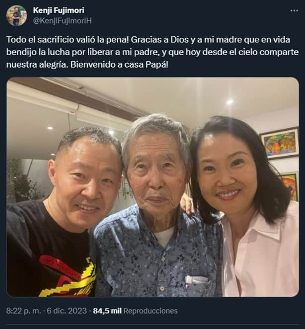 Alberto Fujimori, expresidente de Perú, sale de prisión