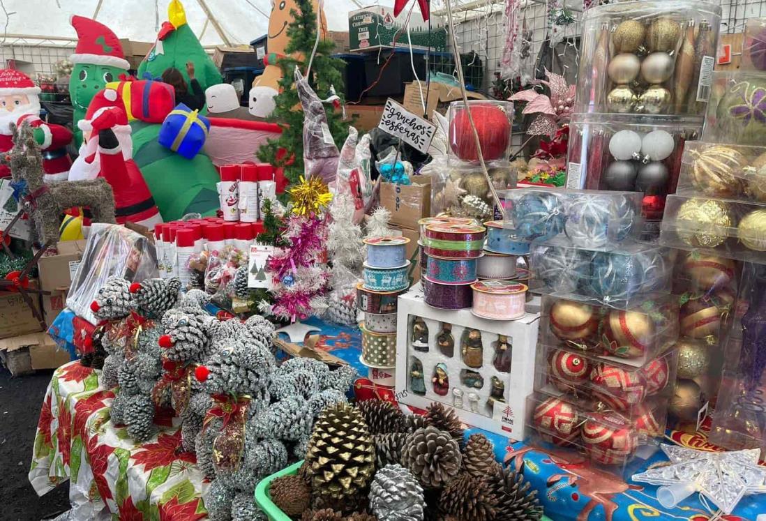 Bajas ventas en artículos de Navidad en Veracruz, se quejan comerciantes