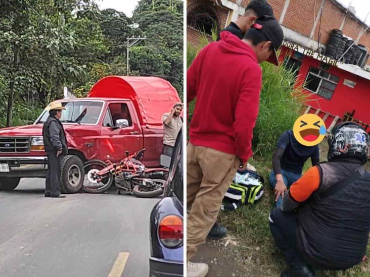 Accidente en carretera Xalapa-El Castillo deja un motociclista herido