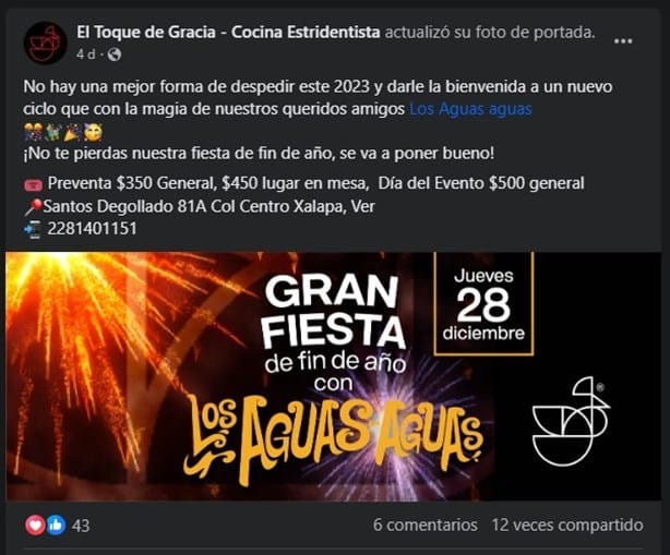 Los Aguas Aguas anuncian concierto de fin de año en Xalapa