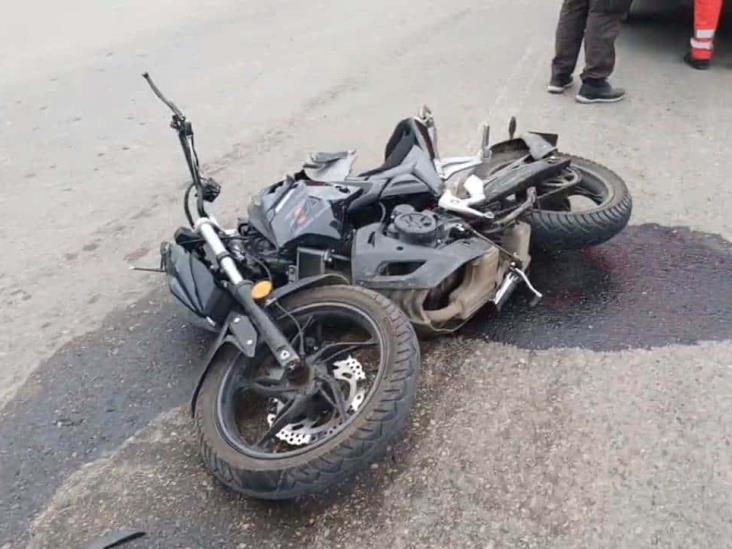 Motociclista resulta lesionado en accidente, en Misantla