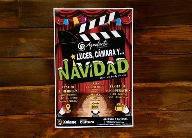 Luces, Cámara, Navidad; en Xalapa, invitan a comedia navideña; ¿cuándo será?