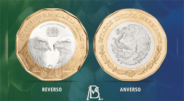 Nueva Moneda de 20 pesos, celebra relación de México y EU