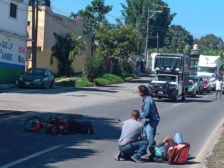 Derrapa motociclista en el bulevar Xalapa-Banderilla
