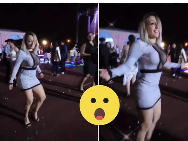 Señora de 40 años se vuelve viral por bailar en plena feria