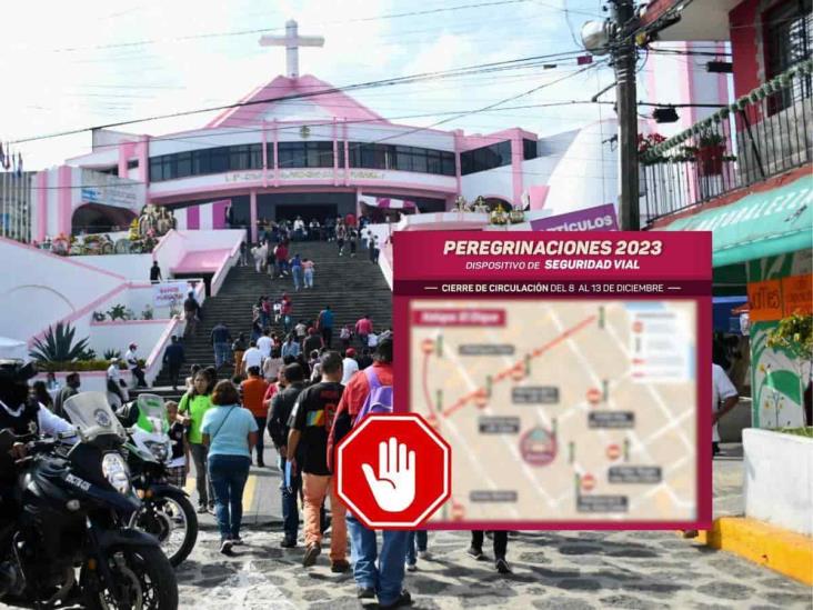 Estos son los cierres viales en El Dique, en Xalapa, por festejos guadalupanos