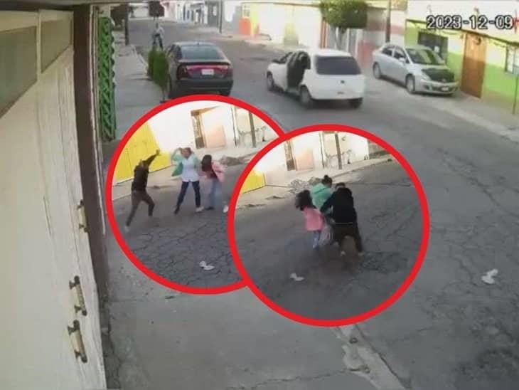 Valiente señora enfrenta a delincuente; buscaba robarle a su hija (+Video)
