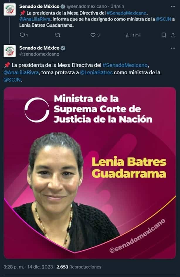 Lenia Batres es elegida por AMLO para ser ministra de la SCJN