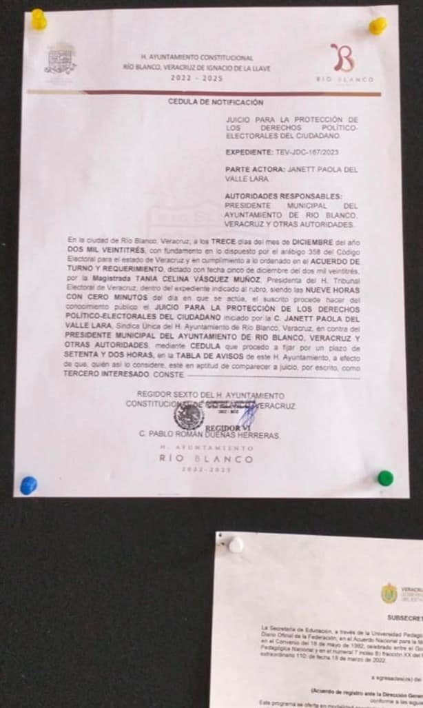 TEV notifica al Ayuntamiento de Río Blanco por denuncias de violencia de género