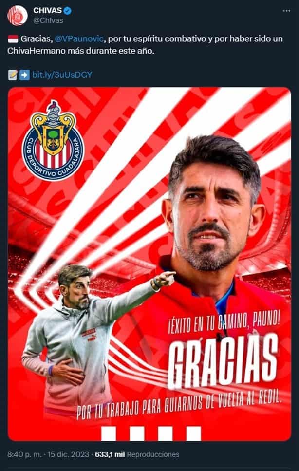 ¿Por qué Veljko Paunovic dejó de ser técnico de Chivas?