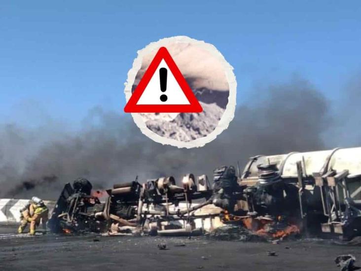 Tráiler incendiado en la Orizaba-Puebla; hallan restos del operador