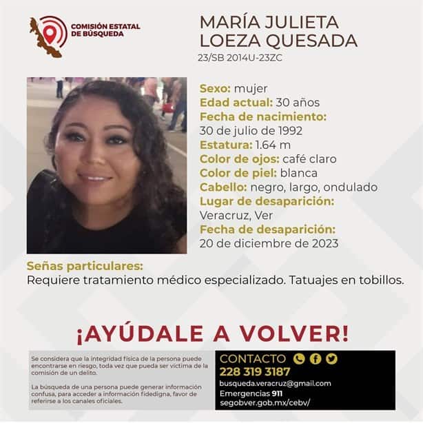 Buscan a mujer que desapareció en la ciudad de Veracruz