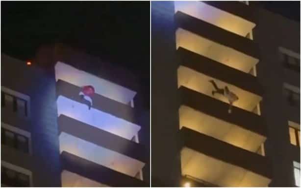 VIDEO: Hombre se viste de Santa Claus para sorprender a sus hijos y cae desde un piso 26