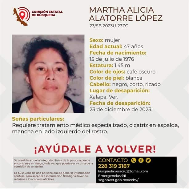 Reportan desaparición de mujer en Xalapa