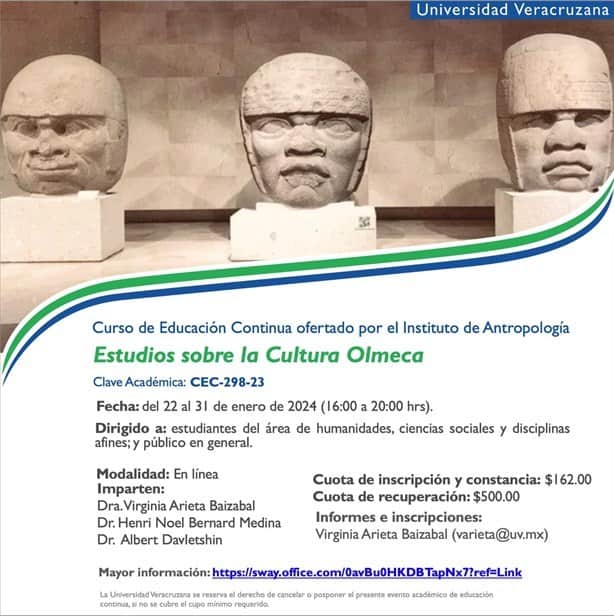 UV invita a Curso virtual sobre la cultura Olmeca