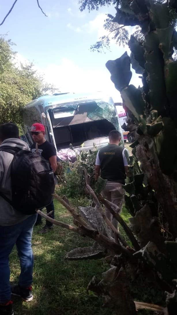 Autobús de turismo se accidenta en carretera de Cotaxtla, Veracruz; hay 4 lesionados