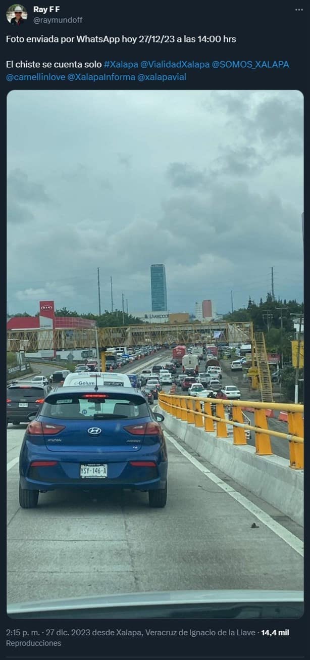 Puente de Las Trancas, el lugar perfecto para disfrutar del tráfico en Xalapa